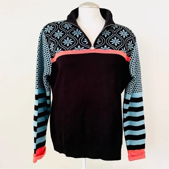 Neve Wool Knit 1/4 Zip Ski Sweater, Sz XL - Picture 2 of 9